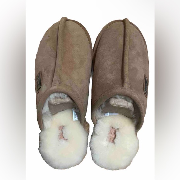 Australia Luxe Mens Grade A Shearling Chestnut Suede Mule Slippers Men’s XS $165 - Picture 3 of 8